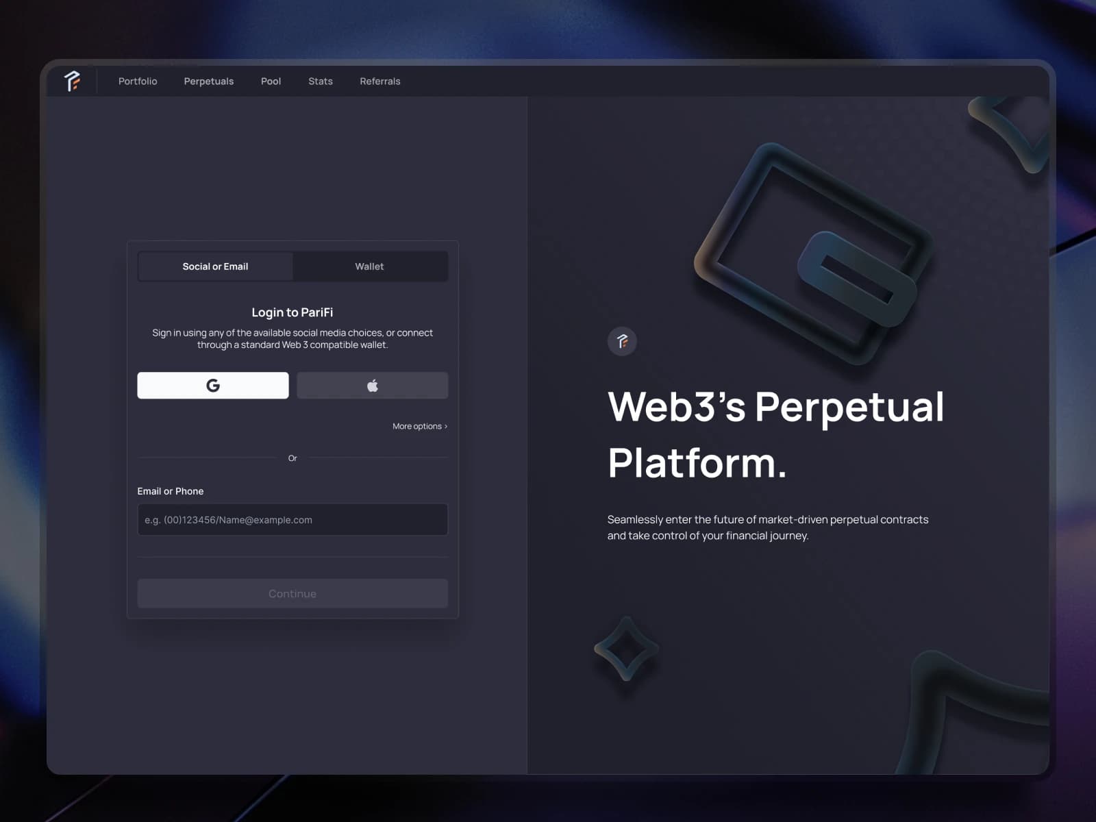 PariFi Login Page