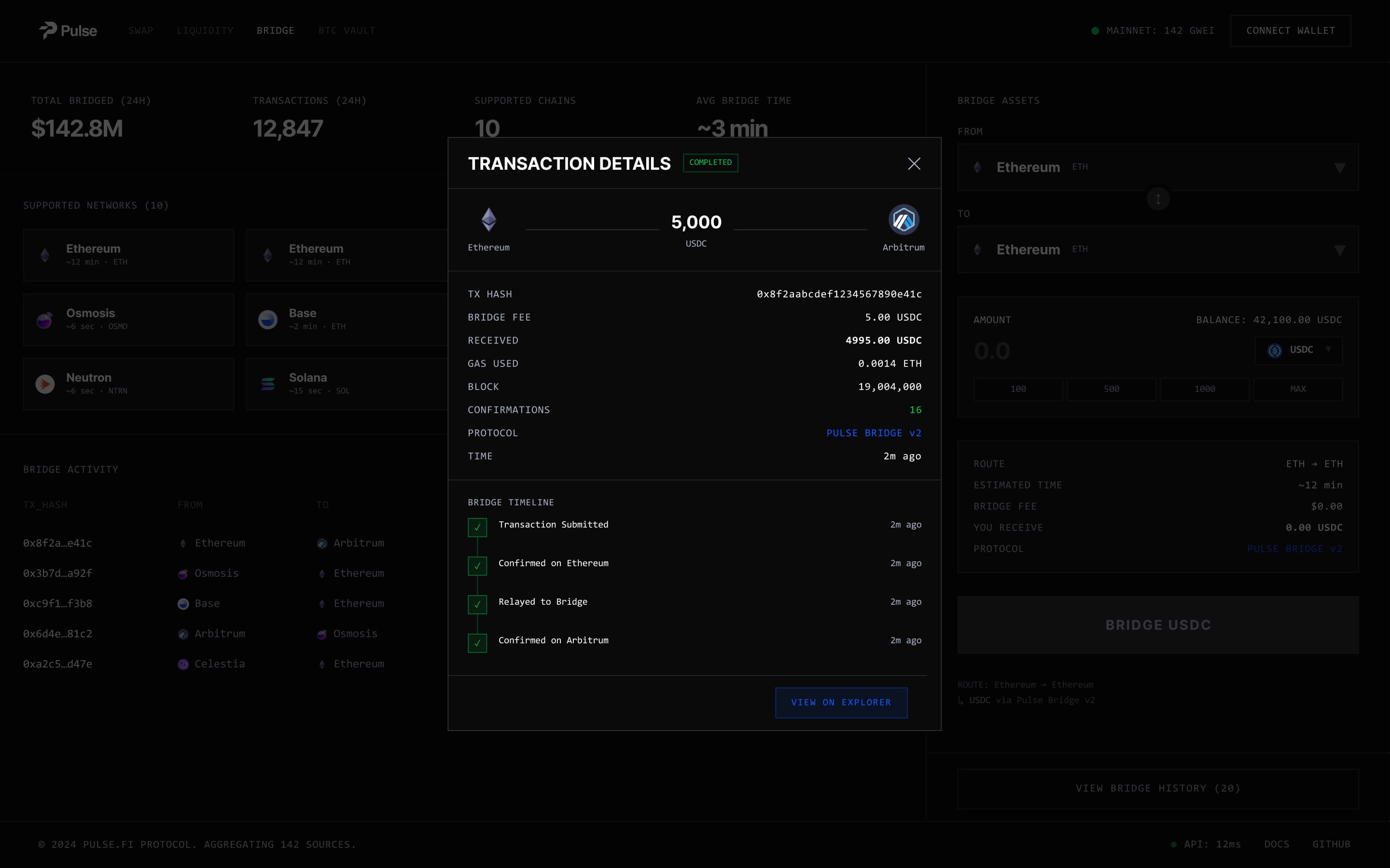 Pulse Protocol Bridge Transaction Details